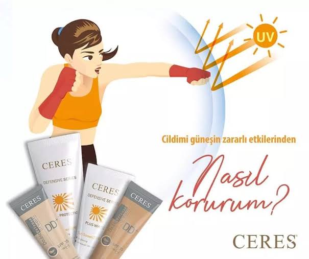 Ceres Plus White Sun Screen SPF 50 50ml Lekeye meyilli ciltler için özel TinyWhite kompleksli, yağsız ve suya dayanıklı SPF 50 içerikli güneş kremidir. Paraben, oksibenzon ve parfüm içermez. Homojen cilt tonu ve güçlü UV koruması sağlar. Fiziksel koruması yüksek güneş koruyucudur.