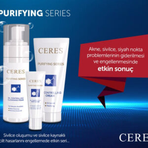 Sabunsuz köpük, dengeleyici krem ve noktasal stop krem içeren Ceres Oil Controlling 3’lü set; günlük derinlemesine temizlik, uzun süreli yağ kontrolü, gözenek sıkılaştırma ve parlama karşıtı hızlı müdahale sunar.