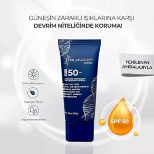 Playskin Sun Block SPF50+, UVA ve UVB ışınlarına karşı yüksek koruma sağlar. Hafif yapısı, nemlendirici etkisi ve leke karşıtı içeriği ile tüm cilt tiplerine uygundur. Günlük kullanım için idealdir.