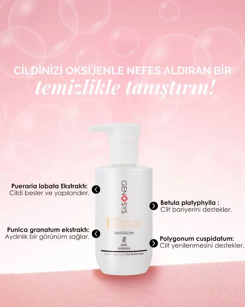 Genosys Snow O2 Cleanser (Temizleyici) Oksijenle köpüren yüz temizleyici jel. Gözenekleri derinlemesine arındırır, cildi canlandırır ve taze bir his bırakır. Sabah-akşam kullanım için idealdir.