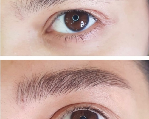 Çanakkale Kleopatra Güzellik Salonu'nda uzmanlar tarafından yapılan kaş vitamini uygulaması