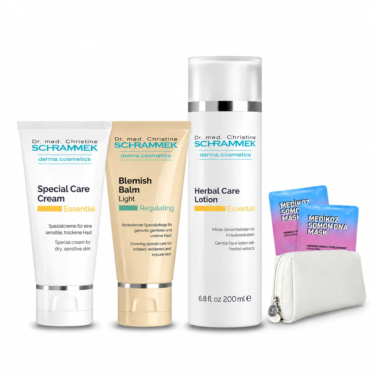 Dr. Schrammek Herbal Care Lotion 200 ML + Special Care Cream 50 ML + Blemish Balm Honey 40 ML Dr. Schrammek Herbal Care Lotion 200 ML + Special Care Cream 50 ML + Blemish Balm Honey 40 ML